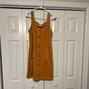 Mustard yellow midi dress